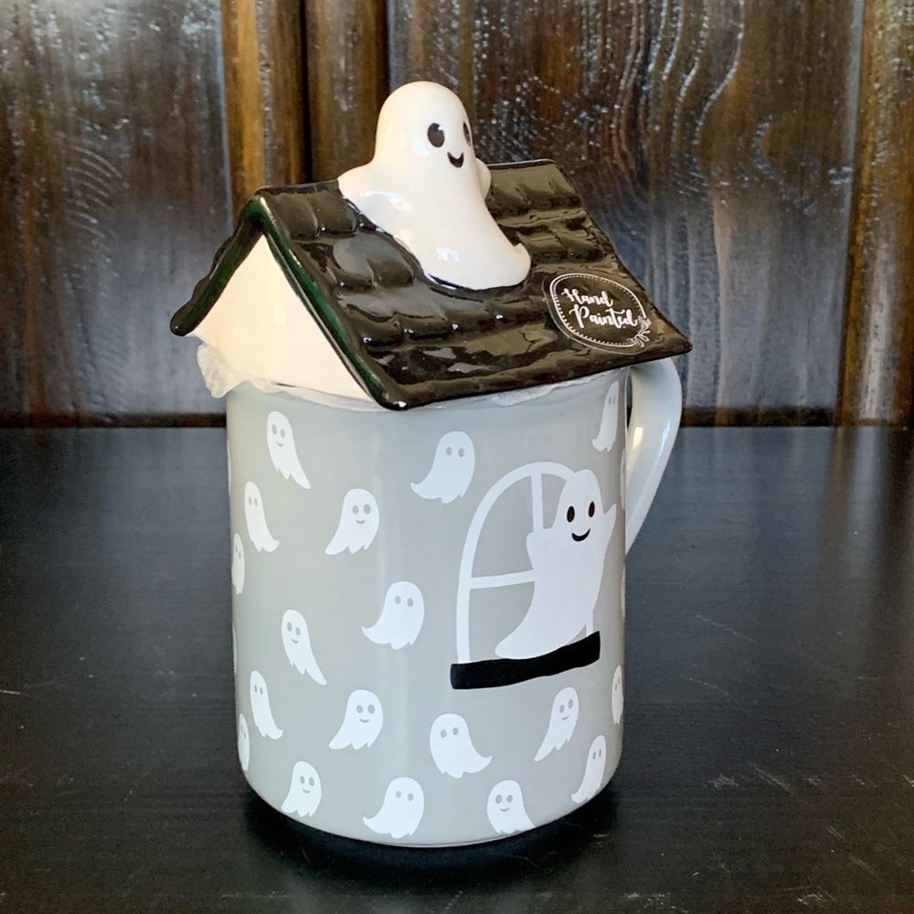 Flying Ghosts Haunted House Figural Topper Mug - Picture 9 of 11